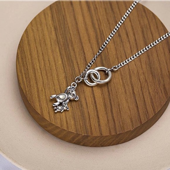 NEW 925 Sterling Silver Vintage Circle Necklace - Picture 10 of 12